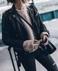 Womens Motorcycle Style Black Faux Leather Moto Jacket Moto Jacket Street Style Leather Jacket Outfits Jacket Outfits