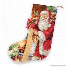 Providing good and quality counted cross stitch patterns and charts with nice design. Christams Stockings Set For Cross Stitching Luca S Santa With Gifts