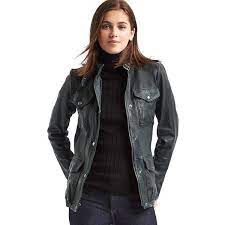Gap Women Leather Utility Moto Jacket Featuring Polyvore Women S Fashion Clothing Outerwear Jackets Dar Coats Jackets Women Outerwear Women Clothes Design