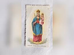 STARÝ RETRO SVATÝ OBRÁZEK PANNA MARIA VEL. CCA 10 CM