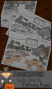 Spot the difference coloring pages. Free Thanksgiving Sight Word Coloring Pages