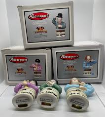 Set of 3 the Three Stooges Moe, Larry, & Curly With a Different Trinket in  Each Porcelain Hinged Box Midwest PHB Vintage Set in Boxes