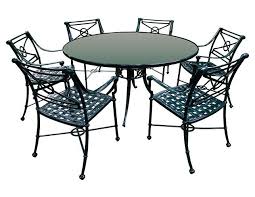 Woodard Hunter Green Outdoor Table 6 Chairs The Local Vault Round Outdoor Table Iron Table Outdoor Seating Set