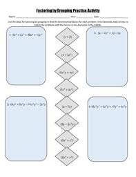 Each page provides an example as well as an answer key for each section. Factoring By Grouping Practice Activity By Christina White Tpt