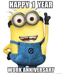 Funny work anniversary memes in 2020 | anniversary meme. Happy 1 Year Work Anniversary Meme Wish Love Quotes
