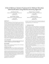A format for representing a data set should be: Pdf A Novel Malware Analysis Framework For Malware Detection And Classification Using Machine Learning Approach