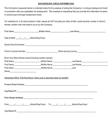 Pre Employment Criminal Background Check Authorization Forms