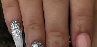 In this design, i used a clear acrylic for the back part of the nail bed. Acrylic Nail Art