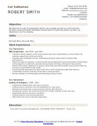 Car Salesman Resume Samples Qwikresume