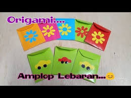 Cara Membuat Origami Amplop Lebaran Youtube Origami