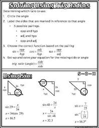 Trigonometric Ratios And Solving Notes Sheet Graphic Organizer Freebie Teaching Geometry Teaching Math Graphic Organizers