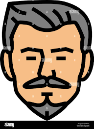 van duke beard hair style color icon vector illustration Stock Vector Image  & Art