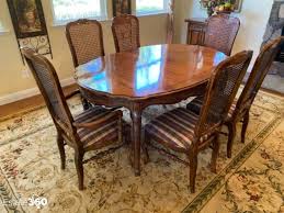 Thomasville furniture ernest hemingway ernesto's & almandares dining set. Gorgeous Thomasville Dining Room Set With 6 Cane Back Chairs Auction Estate 360