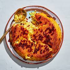 When i cook rice i now bake it in the oven. Crunchy Baked Saffron Rice Tachin Recipe Bon Appetit