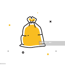Garbage Bag Line Icon Outline Vector Symbol Illustration Bag Illustration Garbage Bag Line Icon