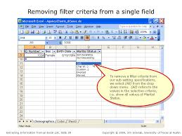 When working in excel sorting data can quickly reorganize content too. Extracting Information From An Excel List The Purpose Of Creating A Database Or List In Excel Is To Be Able To Manipulate The Data Elements In Ways That Ppt Download