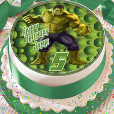 Zuerst den kantenbereich und die knusprige bettdecke vom torte entfernen und in. Amazon De Hulk Avengers Geburtstagskuchendekoration Personalisierbar 19 Cm Essbarer Zuckerguss