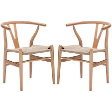 Poly And Bark Weave Modern Wooden Mid Century Dining Chairs In 2020 Woven Chair Poly Bark Solid Wood Dining Chairs