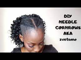 Needle Stitch Cornrows Aka Zvetsono Diy Youtube In 2021 Easy Hairdos Cornrows Hairdo