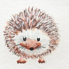 Illustration Susser Igel Mit Aquarell Farben Creative Club