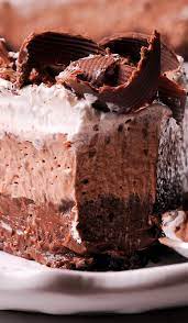 No Bake Chocolate Dessert Chocolate Pudding Desserts Chocolate Pie With Pudding Chocolate Pudding Recipes
