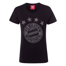 Pagos contra entrega en bga. Camiseta Dama Logotipo Brillante Negro Tienda Oficial Del Fc Bayern Munich