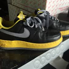 Black And Yellow Tennis Shoes Nike Shoes Nike Air Force 1s 82 Classic Black And Yellow Color Black Yellow Size 6 Nike Air Nike Air Force Nike