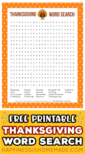 Free large print crossword puzzles for seniors dailycaring. Thanksgiving Word Search Printable Happiness Is Homemade