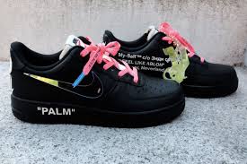 Custom Black And White Air Forces Palm Angels Debut Customized Nike Air Force 1 Sneakers Fashion Custom Nike Shoes Nike Air