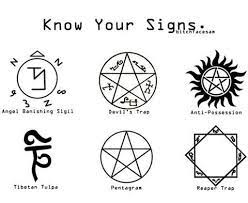 When dean and sam winchester first got the tattoos on the shows second season, it was meant as. Hey Baby What S Your Sign Supernatural Signs Supernatural Supernatural Fans