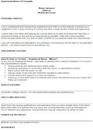 Registered Nurse Cv Example Icover Org Uk