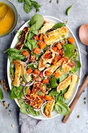 Pin By Cait On Looks Delish Halloumi Salad Butternut Squash Quinoa Halloumi