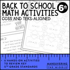 Check out our cool, fun 5th grade math activities! 6th Grade Math Back To School Activities By Maneuvering The Middle