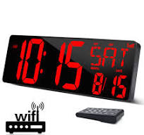 Amazon.com: XREXS Large Digital Wall Clock WiFi Sync, 16.5 ...