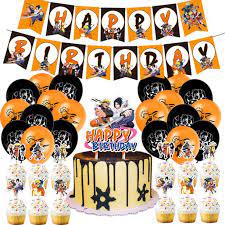 From the alice in wonderland themed sweets to the canopy of paper lanterns and lace; Yaoping Naruto Theme Party Set Anime Happy Birthday Banner Balloon Cake Card Combination Decoration H01 Walmart Com Walmart Com