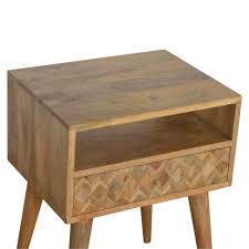 Check spelling or type a new query. Zig Zag Parquet Pattern 1 Drawer Bedside Table In Oak Effect Mango Wood