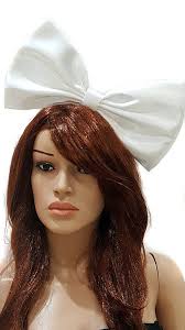 Giant Extra Large Hair Bows- Sia Inspired in White and Black Satin- Kiki  Delivery Services- Hot Pink- Cosplay- Halloween Costume