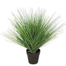 Firesafe Foliage 22 Inch Potted Pvc Onion Grass Bush Grass Artificial Foliage Foliage