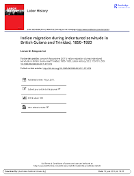 Indian Indentured Labour in Trinidad ...