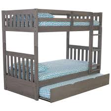 American Furniture Classics Twin Over Twin Solid In Charcoal Wood Bunk Bed Finish With Pull Out Twin Trundle Charcoal Gray In 2020 Bunk Bed With Trundle Twin Bunk Beds Bunk Beds