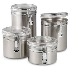 Get it as soon as wed, mar 3. Oggi Airtight Stainless Steel Canisters With Acrylic Tops Set Of 4 Bed Bath Beyond