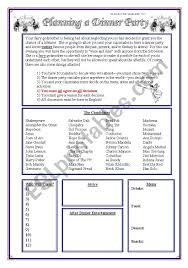 A great christian mystery game. Fantasy Dinner Party Esl Worksheet By Douglas