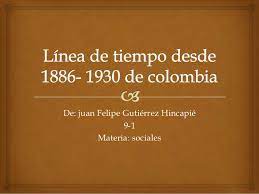 En colombia se convocó a un paro nacional para detener lo que sería la nueva ley tributaria que impulsó el gobierno de iván duque. Linea De Tiempo Desde 1886 1930 De Colombia