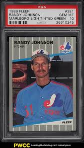 1989 randy johnson rookie card. Auction Prices Realized Baseball Cards 1989 Fleer Randy Johnson Marlboro Sign Tinted Green