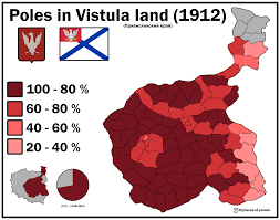 Poles in Vistula Land (1912) [OC] : rMapPorn