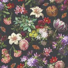 Please contact us if you want to publish a dark floral wallpaper on our site. Brigitte Wallpaper Black Multi Coloured 601553 Wallpaper From I Love Wallpaper Uk