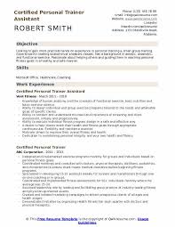 certified personal trainer resume