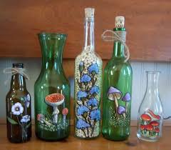 Hand Painted Bottles For Sale From My Studio Or From My Etsy Store Bottle Painting Hand Painted Bottles Painting Glassware