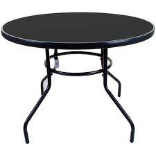 Abba patio 9 ft patio umbrella outdoor market table umbrella with push button tilt and crank for garden, lawn. 100cm Round Glass Table Outdoor Garden Furniture Patio Furniture Black Metal New 5055493886896 Ebay