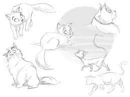 Don't forget to draw the cat's claws and whiskers. The Secrets In Drawing Animals Easy Tutorial 5 Steps Toons Mag